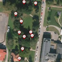 Mapa budek parku u lázní