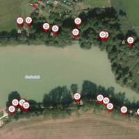 Mapa budek u rybníku Pardoubek